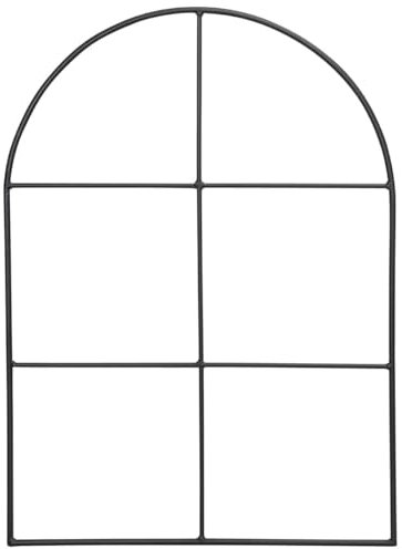 Vintage Deko Fensterrahmen schwarzes Eisen für Outdoor - Dekorativer Wand- und Gartenschmuck 57 x 79 cm - Wetterfeste Landhausstil Fenster für Garten Balkon Wohnzimmer Terrasse für innen & draußen