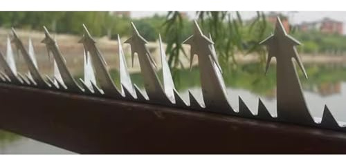 Rygcrud Pinchos Metálicos Anti-Escalada para Vallas Y Muros, 2mm De Espesor Acero Galvanizado Alambre De Púas Disuadir El Robo Alambre De Espino para Jardín Techo/Railing(Silver)