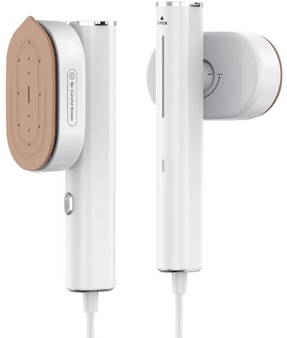 ITEFDTUTNE Reise Dampfglätter (100-240V), Tragbare Steamer für Kleidung, 2-in-1 Reisebügeleisen 1300W Steam iron, 15s schnelles Aufheizen Steamer dampfglätter für Reisen & Zuhause nutzen