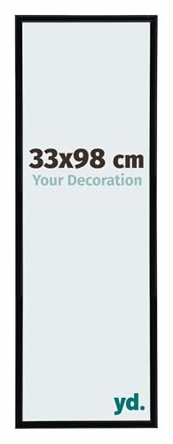 yd. Your Decoration - Puzzlerahmen 33x98 cm - Schwarz Hochglanz - Puzzlerahmen 500-1000 Teile - Kunststoff Bilderrahmen - Annecy