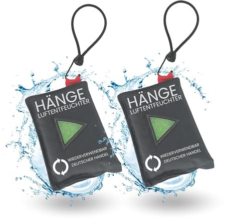 TronicXL Lot de 2 coussins déshumidificateurs réutilisables à suspendre - Pour armoire, camping, cave à cigare, armoire, cuisine, ménage - Granulés - Accessoires pour déshumidificateur, climat