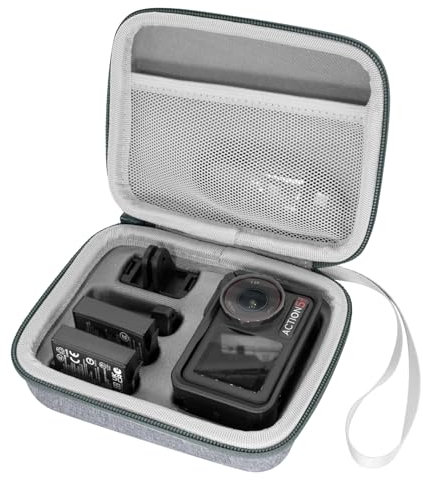 REYGEAK Étui de Transport pour DJI Osmo Action 5 Pro, Sac Compact Portable pour DJI Action 4/3, étui de Rangement étanche pour Accessoires DJI Action (Taille Moyenne)