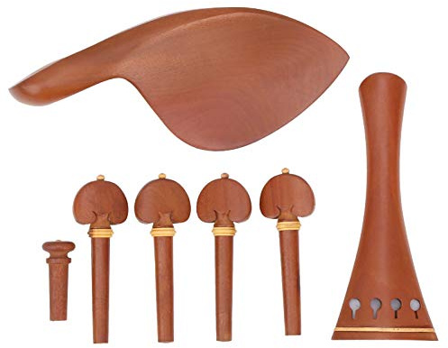 Geigenteile Kinn REST ENDE PIN HAGHALTENABLICH HOLDSTOMPENSPEGS HOSEHOOD SET SET SEITE FÜR 4/4 Geigen Mahagoni