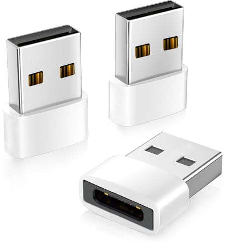 Lubgitsr USB To USB C Adapter, 3Pack Type C Converter For iPhone | Durable Zinc Alloy Shell, 480Mbps Fast Data Transfer, 5V/2A Quick Charging Output, Fit iPhone
