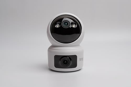 Technaxx Caméra IP Wi-FI d'intérieur TX-327 à Double Objectif 2Mpx + 2Mpx – Panoramique/Inclinaison 345°/65°, Vision Nocturne Couleur, Audio bidirectionnel, Bluetooth, Détection et Suivi de Mouvement