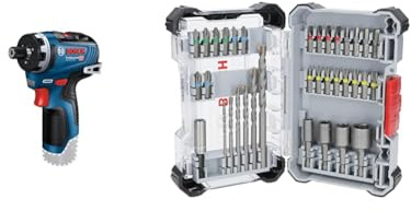 Bosch Professional 12V System Akku Bohrschrauber GSR 12V-35 HX (ohne Akku/Ladegerät) + 35x Extra Hard Schrauberbit‑ und CYL-3 Bohrer-Set, 35‑tlg. (197 x 110,5 mm, Professional Zubehör)