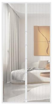 KJBDQQH Mosquiteras para Puertas Mosquitera magnética antiinsectos, Cortina de Malla con Cierre automático for Puertas correderas de Patio y balcón.(White,100 x 210cm)