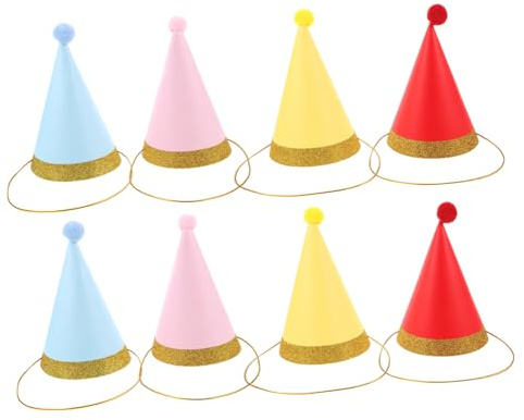 BUGUUYO 8 Stück Bunte Haustier Geburtstagshüte in Kegelform Leichtes Material Partyhüte Für Kleine Hunde Und Katzen Festdekoration Für Kinder Und Erwachsene