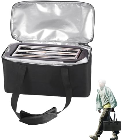 NUENSS-ROR 4 Slice Toaster Carry Bag, 4 Slices Toaster Cover with Aluminum Foil Lining and Base, Compatible with Most 4-slice Toaster, Portable Outdoor Travel 4 Slice Toaster Carrying Bag