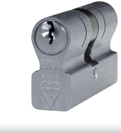 British Standard Kitemarked 6 Pin Invincible Double Door Cylinder – High Security Anti-Snap Euro Profile Lock Barrel for uPVC, Composite & Wooden Doors (Satin, 45mm/50mm)