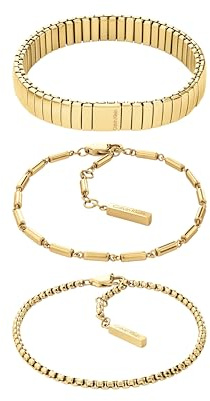 Calvin Klein Set aus 3 Armbändern für Damen Kollektion CK STACKED aus Edelstahl - Erhältlich aus Gold oder Silber