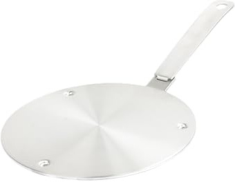 7.5 inch Heat Diffuser Stainless Steel Induction Adapter with Concave Spots for Electric Gas Stove Glass Induction Cooktop, Heats Up Faster,Detachable Handle