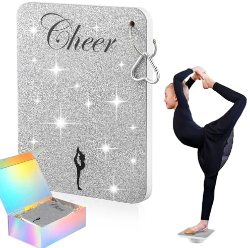 Seenelling Cheer Flyer Stand Training Board, Cheerleading Balance Trainer for Flyer Practice, Non Slip Cheer Training Equipment for Gym or Home(White)