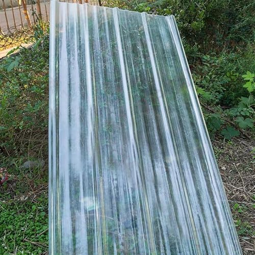 Corrugated Plastic Roofing,Clear Roofing Panels,4/5/6/8/10/12/15/20 Pcs Greenhouse Shed Roofing Cladding Panel,Corrugated Roofing Sheets,Easy to Roll and Cut(20pcs,35x79in)