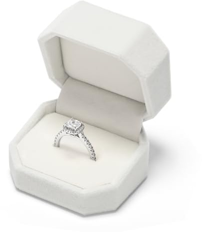Papten Schmuck Etui für Ring, Weißem Samt Ring-Box, Geschenk-Verpackung für Verlobung Heiratsantrag