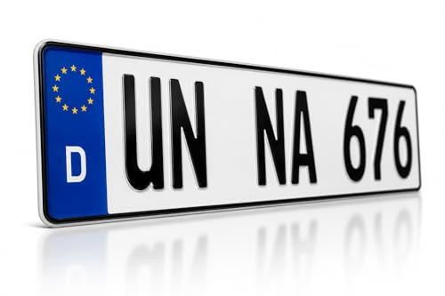 Dein Wunschkennzeichen mit Premium-Finish: Offizielles Kfz-Schild für Auto & LKW – DIN-Zertifiziert, hochglänzend reflektierend & langlebig – Das Herzstück für Dein Fahrzeug (520x110 mm)
