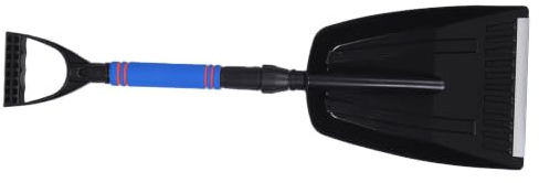 MAGICLULU Pelle à Neige Télescopique Pliable avec Poignée Ergonomique en Eva Bleu pour Déneigement Rapide des Allées et Véhicules en Hiver