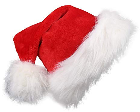 CCINEE Weihnachtsmütze für Erwachsene, Samt, Weihnachtsmannmütze, Ferienhausdekoration