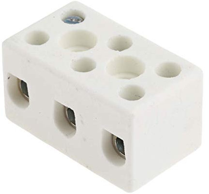 RS PRO Keramik Verbindungsklemme Weiß, Schraubanschluss 3-polig 8 AWG / 57A, Packung a 5 Stück