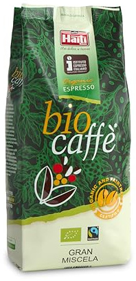 Caffè Haiti Roma Biocaffè Gran Miscela in grani 100% Bio/Fairtrade 1 kg, Certificato da ISTITUTO ESPRESSO ITALIANO. Tostatura Artigianale