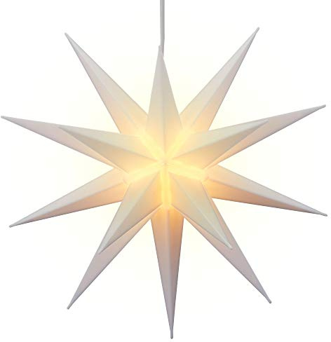 Stella luminosa 3D bianca in PVC LED XL da appendere, illuminata con funzione timer, incl. LED SMD Ø 60 cm, per esterni IP44