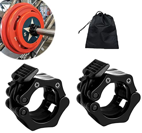 Dickplay Barbell Clamps Olympic Bar Collars 2 Inch Quick Release Barbell Lock Clamp Locking Standard Bar Weight Plates Collar Clips for Workout Weightlifting Fitness Training Bodybuilding
