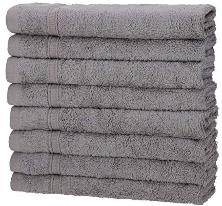 8er Gästetücher Kiesel | 50% Bambus & 50% Baumwolle | ÖKO-TEX Standard Zertifiziert | Nachhaltige Premium Qualität 450 g/m²