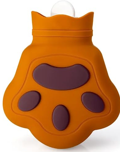 2x Wärmflasche in Bärentatzen-Form Silikon Mikrowelle Heizung für Bett Hände und Füße für Männer Frauen und Kinder Hellbraun