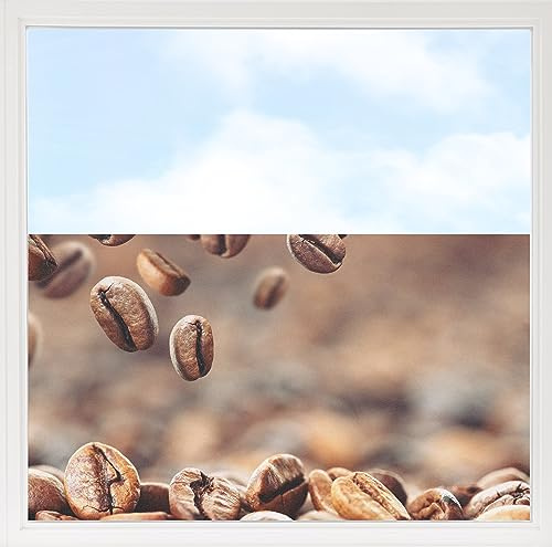 GRAZDesign Fensterfolie Blickdicht Sichtschutz, Sichtschutzfolie Fenster, Glastüren, Küche Küchenfenster, Milchglasfolie Bedruckt mit Motiv Kaffee 100x57cm