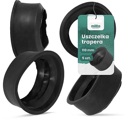 Millto™ - 5 juntas para tubo de desagüe de 110 mm, adaptador de junta de goma, manguito para tubo de inodoro, arandela flexible, tubo de PVC, sistemas de drenaje de alcantarillado