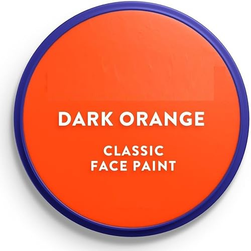 SK INFINITY | Classic Face and Body Paint 18 ml Professional Water Based, Single Cake Makeup Supplies for Adults (Classic Dark Orange)