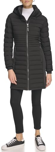 Calvin Klein Damen Lange, Pufferjacke Daunenmantel, Leichtes Schwarz, L