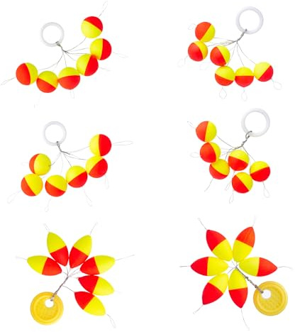 Zite Fishing Pilotkugeln Forelle Set - Forellen-Piloten Schwimmer Oval & | Rund - Auftriebskörper Forellen-Angeln Schwimmend 36 Stück in 3 Größen Pilotkugel Wasserkugel Angeln