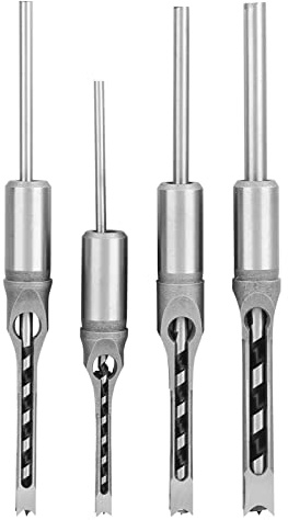 Brocas Para Orificios Cuadrados, Acero Para Rodamientos, 4 Piezas Brocas Para Orificios Cuadrados 1/4 5/16 3/8 1/2 Juego De Cinceles Para Embutir Madera Herramientas Manuales De Perforación De Madera