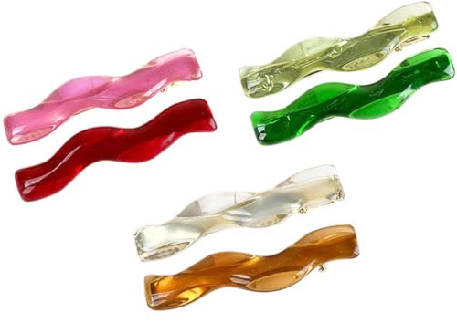 6 Stücke Vintage Haarspangen französische für Frauen Automatisch Groß Klassische für feines Haar und mitteldickes Rechteckig Retro Große Französische Vintage Haarschmuck für Damen Mädchen