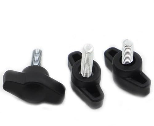 AYYSSM Kunststoff Nylon T-Typ Kopf Griff Flügelschraube M4 M5 M6 Bakelit Bolzen Kopf Durchmesser 27mm(16mm,M6 2pcs)