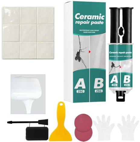 Fliesenreparaturset Weiß Badewannen Reparaturset Weiß Emaille Reparatur Set Wasserdichtes Und Auslaufsicheres Keramik Reparatur Set Waschbecken Reparaturset Für Rissen, Löchern