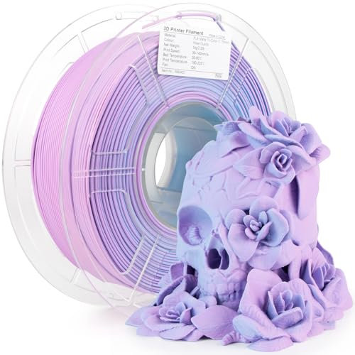 iSANMATE Matte Tri-color PLA Filament 1.75mm, 3-in-1 Color Koextrusion 3D Filament, Magische Farbwechsel Regenbogen Filament 1.75mm, Maßgenauigkeit +/- 0.03 mm, 1 KG Spule