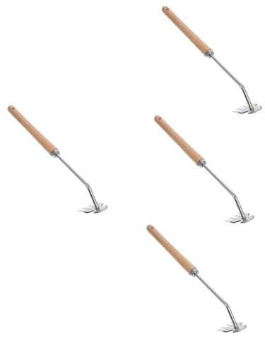 POPETPOP 4 Pièces Outils de désherbage râteau à arbustes de Jardin désherbant Jardin Outil de Jardin en Acier Inoxydable Outil de Jardinage Durable désherbeur Main à Nouveau Outil de Coupe