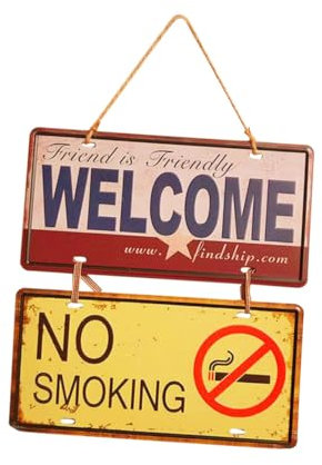 Zerodeko European Style Hanging Door Sign Iron Plaque Direct Letter Printing Rustic Wall Art Unique for Shop Home