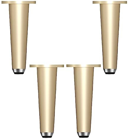 Verstellbare Metallkegel, Schrankbeine, Sofa-Stützfuß, verdickte Ersatz-Metallbeine für DIY-Möbelfüße (310 mm Kupfer), 4 Stück