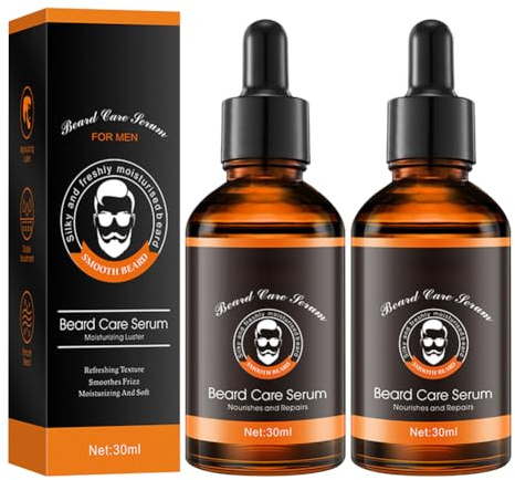 Wenrny 2 Pcs Beard Oil for Men,30ml Moisturizing Softening Smoothing Beard Care Oil,Beard Care Serum,Beard Serum,Men Gifts