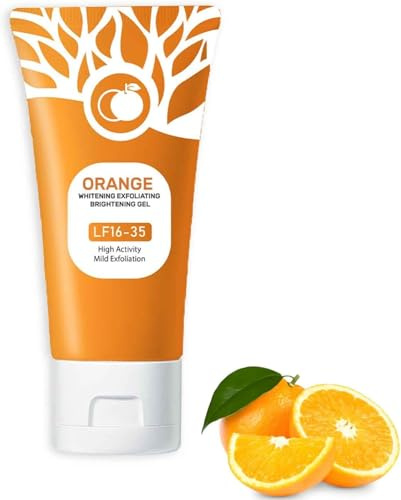 Orange Enzymes Brightening Exfoliating Gel - Organic Face and Body Cleansing Scrub for All Skin Types, Deep Moisturizing Facial Treatment (50g, 1PC)