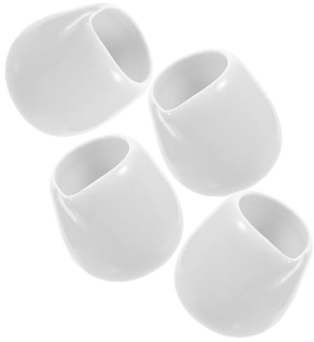FUNNETOYU Saucière En Céramique Blanche Mini 4 Pièces Récipients à Sauce Résistants Aux Températures Élevées Pour Restaurant Service Traiteur Utilisation Table Et Bar