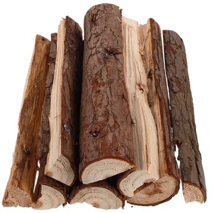 MAGICLULU Bûches De Bois Naturel Décoratives 25 Cm Écorce Bois De Chauffage En Pin Séché Résistantes Aux Intempéries Décoration Intérieure Et Extérieure Pour Cheminée Et Barbecue Lot De 8