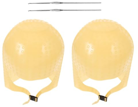HOMSFOU Wiederverwendbare Silikon Highlight Kappe 2 Stück mit Haken für Präzises Strähnchenfärben im Salon und Zuhause Schützende Haarkappe für Frauen und Männer