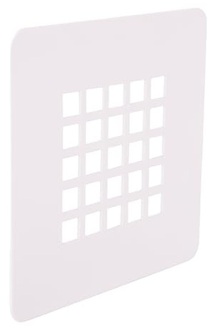 Cofan Griglia per doccia bianca opaca, copertura di drenaggio, 12,5 x 12,5 cm, protezione per scarico quadrata, anti-impronte, per piatto doccia