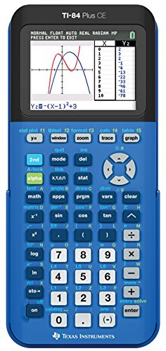 Texas Instruments 84PLCE/TBL/1L1/X TI-84 Plus CE Graphing Calculator, Bionic Blue (Renewed)