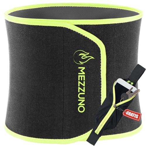 mezzuno – Bauchweggürtel Herren mit Sauna-Effekt · Schwitzgürtel Bauch Damen zum Abnehmen · Waist Trainer und Korsage Damen Bauchweg · Bauchgürtel Neopren · Latexfrei & Komfortabel · Grün L-XL