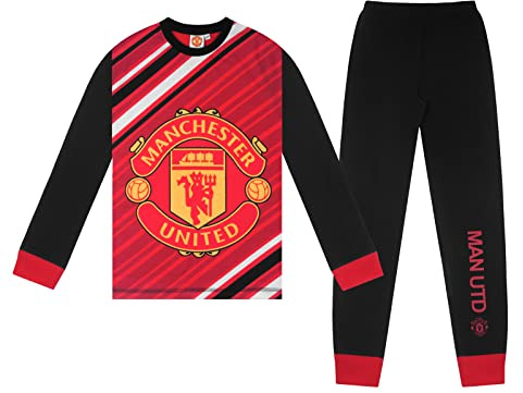 Manchester United FC Official Boys Sublimation Long Pyjamas 13-14 Years Red